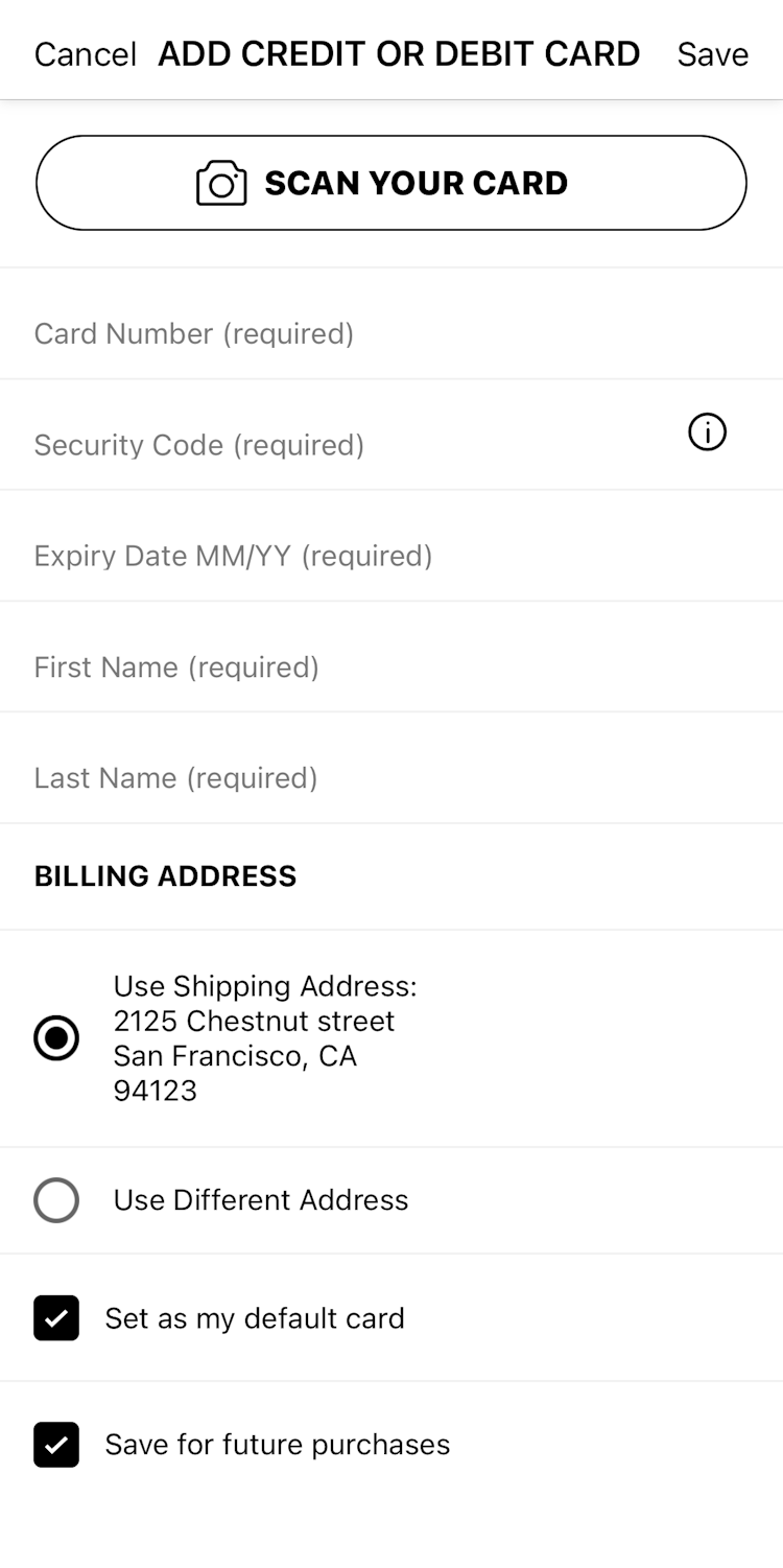 Sephora’s App Payment 247 of 1075 Payment Examples Baymard Institute